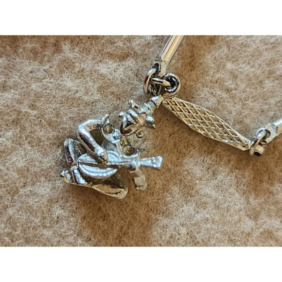 Sterling Silver Charm Necklace With Moon Stars & Musical Figures‎ - Picture 3 of 7